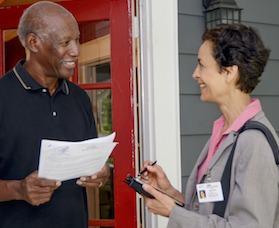 Survey participant and interviewer